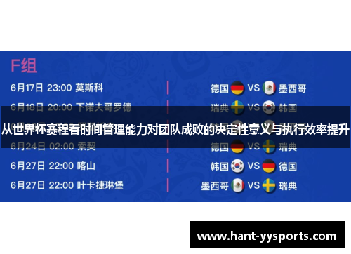 从世界杯赛程看时间管理能力对团队成败的决定性意义与执行效率提升